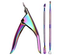 1-Parallèle En Acier Inoxydable -Nail Et 2-Par Partie Kératine -Push-Kife -Tools, Ongles-Manicure -Tools, Ongle -Art -Art -Accessoires, Fournitures De Soins Des Ongles.