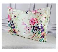 1 pc 100% Soie 19mm Satin Soie Imprimé Taies d'oreiller Taies d'oreiller Enveloppe Fermeture Standard Reine Roi (Color : 1, Size : 50x70cm)