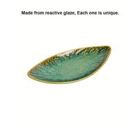 1 pc, Assiette à sushi feuille de saule vert 10 pouces, Assiette pour dessert, salade, apéritif, dîner, etc., Compatible micro-ondes, four et lave-vaisselle, Résistant aux rayures