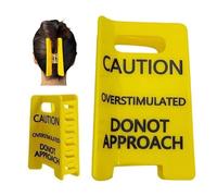 1 pc Attention surstimulé bureau signe pince à cheveux, ne pas s'approcher signe griffes de cheveux, drôle cheveux jaunes Clips pour épais, audacieux cadeau pour collègues et amis