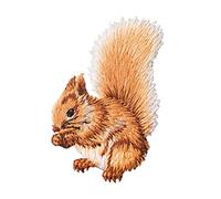 1 pc Broderie écureuil Patch Thermocollant Vintage Ecusson Thermocollant ou Ecusson à Coudre pour Vêtement T-shirt Jeans Veste Sac écureuil