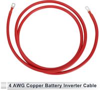 1 Pc Cable Universel Pour Batterie Inverter Cosses 5/16" Cable Pour Batterie 7FT Jauge 4 AWG Rouge Cuivre étamé