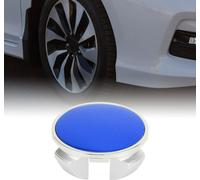 1 Pc Cache-Moyeu De Roue Cache-Moyeu De Jante Od : 62Mm / 2,44" Universel En Plastique Ton Argent Pour Toyota Pour Honda Avec Autocollant Bleu