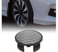 1 Pc Cache-Moyeu De Roue Cache-Moyeu De Jante Od : 62Mm/2,44" Universel Plastique Noir Pour Toyota Pour Honda Avec Autocollant En Fibre De Carbone Noir
