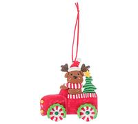 1 Pc Charme De Cerf De Noël Artisanat De Noël Train De Sapin De Noel Artisanat De Voiture Suspendue De Cadeaux De Fête De Cadeaux De Train Argile Gadgets Élégant