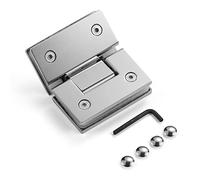 1 PC Charnière de porte en verre de salle de bain, pince pour porte de douche sans cadre, pince en acier inoxydable pour vitrine, pour verre de 8 mm à 12 mm d'épaisseur, connexion en verre à 135 °