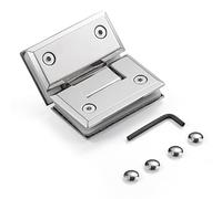 1 PC Charnière de porte en verre de salle de bain, pince pour porte de douche sans cadre, pince en acier inoxydable pour vitrine, pour verre de 8 mm à 12 mm d'épaisseur, connexion en verre à 135 °