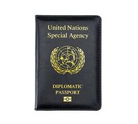 1 Pc Couverture de Passeport Diplomatique des Nations Unies Noir-Noir