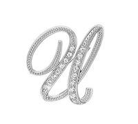 1 PC cristal 26 lettres anglaises broche broche Couple bijoux commémoratifs cadeaux d'amour épingle écharpe hiver (U, One Size)
