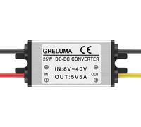 1 Pc Dc 12V 24V À 5V Convertisseur Abaisseur Régulateur 5A 25W Adaptateur Secteur Réducteur Pour Voiture Électronique Camion Véhicule Bateau Système Solaire (Entrées Dc 8-40V)[Z490]