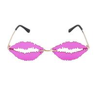 1 Pc Des Lunettes De Soleil Lunettes De Soleil Flamme De Feu à Lèvres Bisous Lunettes De Mascarade Lunettes Élégantes Joyeux Anniversaire Siamois Métal