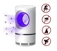 1 PC électrique mouche insectes moustique tueur lumière LED piège lampe de contrôle petite pravage avec alimentation USB et adaptateur BLANC