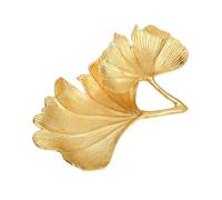 1 pc Ginkgo Biloba assiette à bijoux plateau de vanité for hauts de commode bague vintage en métal décoratif plat à bibelots panier d'escalier feuille plat à bibelots en cuivre boucle d'oreille plaque