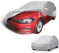 1 Pc Housse De Voiture Universelle Imperméable Toutes Saisons Extérieur Automobile Protection Anti-Uv Soleil Pluie Film Aluminium Ton Argent Pour Hayon Longueur Jusqu'À 163"