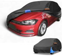 1 Pc Housse Voiture Universelle Imperméable Toutes Saisons Extérieur Automobile Protection Anti-Uv Soleil Pluie Complète 190T Polyester Noir Bleu Pour Hayon Longueur 163" À 177"