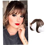 1 PC Human Hair Toppers Clip dans Crown Toppers avec des franges d'air Hair pour femmes Hair Straitement frange Toupee Mid Part Wiglets Poix de cheveux pour la perte de cheveux