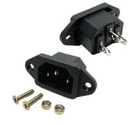 1 PC LZ-14-1 10A 250 V 3 broches châssis monté sur panneau IEC320 C14 connecteur de prise d'entrée prise de courant électrique ca avec 2 jeux de vis
