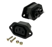 1 PC LZ-F-1 10A 250 V IEC320 C14 3 broches châssis panneau monté connecteur de prise d'entrée électrique femelle prise de courant alternatif 3 bornes
