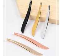 1 Pc Nouveau Riche Or Acier Inoxydable Pince À Épiler Sourcil Brillant Professionnel Visage Nez Pince À Cheveux Dissolvant Outil Banane Pince