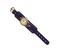 1 Pc Occasionnel Montre-Bracelet en Bronze Montre-Bracelet Femme Montre Décontractée Montre Précise Montre Bracelet en Cuir Montre-Bracelet Facile à Lire Robe Ancien Manquer