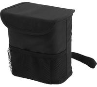 1 Pc Poubelle De Voiture Pliable Portable Avec Baril 17 Cm De Longueur 10 Cm De Largeur 18 Cm De Hauteur En Tissu Oxford Noir