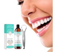 1 Pc Pulling Oil with Coconut&Peppermint Oil-Mouthwash for Oral Care/Teeth Whitening and Fresh Breath.Gift with Tongue Scraper-100ml