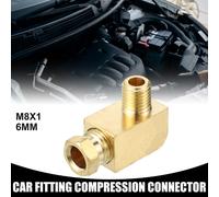 1 Pc Raccord en laiton à compression universel à coude à 90 degrés M8x1 - Adaptateur de raccord de tuyau pour voiture s'adaptant à 6mm - Tonalité dorée en laiton