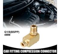 1 Pc Raccord en laiton pivotant à 90 degrés universel G1/8"(BSPP) - Adaptateur de raccord de tuyau de carburant pour connecteur de montage 4mm - Tonalité dorée en laiton