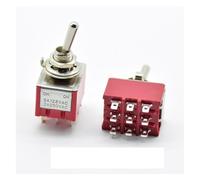 1 PC Red 9 Pins ON-OFF-ON/ON ON 3/2 Position Toggle Switch AC 5A/125V 2A/250V With Solder Terminal waterproof NWPNLXEA(9pins ON ON)