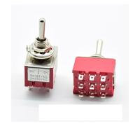 1 PC Red 9 Pins ON-OFF-ON/ON ON 3/2 Position Toggle Switch AC 5A/125V 2A/250V With Solder Terminal waterproof NWPNLXEA(9pins ON OFF ON)