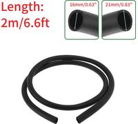 1 Pc Tuyaux D'huile De Lubrification 16mm/0.63" 21mm/0.83" 2m/6.6ft Tuyau D'eau En Caoutchouc Nitrile Pour Irrigation/Petit Équipement/Extérieur Noir