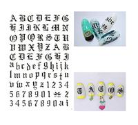 1 Pc Ultra Mince Gommé Noir Et Blanc Or Et Argent Nail Art Fournitures Nombre Symbolique Ongles Autocollant Ongles Accessoires