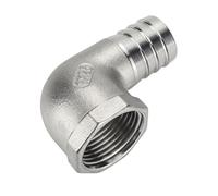 1 Pcs 1/4" 3/8" 1/2" 3/4" 1" -2" Femelle 8 10 12 13 15 20 25-50mm Tuyau Barbillon Coude 90 Deg 304 Raccord De Tuyau En Acier Inoxydable(3/8"- 13mm)