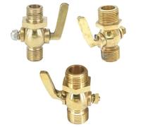 1 pcs 1/4 "3/8" 1/2 "BSPT mâle fileté en laiton robinet de vidange robinet d'arrêt for carburant gaz huile air(3/8")