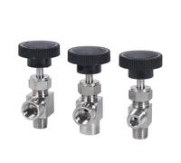 1 PCS 1/8" 1/4" 3/8" 1/2" BSP Vanne à aiguille mâle/femelle OD6 8 10 mm Tuyau en acier inoxydable 304 Contrôle de débit à angle droit à 90 degrés(90 DEGREE-M-M,3/8 Inch)