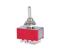 1 PCS,12Pin,Toggle Switches,Red,2/3 Position,ON-ON DPDT Toggle Switches,6A/125V-2A/250V AC,MTS-402,Push Button Switch NWPNLXEA(MTS-403 ON-OFF-ON)