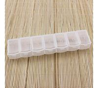 1 PCS 3 Couleurs 7 Jours Hebdomadaire Comprimé Comprimé Boîte à Médecine Titulaire De Stockage Organisateur Conteneur Cas Boîte À Pilules Splitters, Blanc