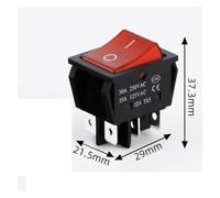 1 PCS,30/35A 250/125V AC High Current,ON/OFF,Special For Eelding Machine,KCD4,Sterling Silver Point,Rocker Power Button Switches NWPNLXEA(6Pin Red ON-OFF)
