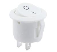 1 pcs 5 pcs 10 pcs Rouge Noir Blanc ON/OFF Interrupteur à bascule rond 6 A/250 V CA 10 A 125 V AC Interrupteur à bouton-poussoir en plastique 2 broches 3 broches KCD1(ON-OFF White 2PIN,10PCS)
