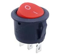 1 pcs 5 pcs 10 pcs Rouge Noir Blanc ON/OFF Interrupteur à bascule rond 6 A/250 V CA 10 A 125 V AC Interrupteur à bouton-poussoir en plastique 2 broches 3 broches KCD1(ON-OFF Rouge 3PIN,10PCS)