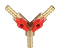 1 Pcs 6 Mm10 Mm Hose Y Shaped Three Way Brass Shut Off Ball Valve Pipe Fitting Connector For Fuel Gas Water Oil Air(8mm)