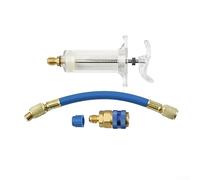1 Pcs A/C Huile Et Teinture Injecteur 30ML Avec R-134a Snap Quick Coupler 1/4 "SAE pour Main Tourner Pompe D'injection D'huile Voiture Climatisation A/C Adaptateur