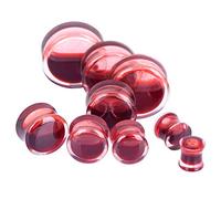 1 pcs Acrylique Rouge Liquide Sang Jauges Oreille Bouchons Boucles D'oreilles Calibres Body Piercing Bijoux Piercing 9 Taille Pratique And Pratique