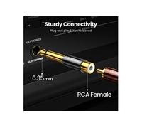 1 pcs Adaptateur Audio 6, 35mm mâle vers RCA femelle vers Jack TS Mono, cuivre pur plaqués or