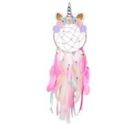 1 Pcs Attrape Rêve Licorne, Grand Attrape-Rêves Licorne, Attrapeurs de Rêves Faits à la Main, Attrape-Rêves Coloré, pour Filles, Enfants, Chambre à Coucher, Décoration Murale, Bénédiction