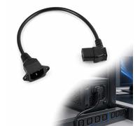 1 PCS Câble D’Alimentation, Adaptateur de Prise, Câble de Raccordement 40cm, Angle Gauche de 90 Degrés, Iec320 C13 Femelle À C14 Mâle, pour Panneau Montage, Adapté Aux Moniteurs Et Ordinateurs
