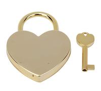 1 pcs Cadenas en forme de coeur, 1.8 x 2.3in Mini Serrure avec Clés Hauteur Serrures En Métal Poli pour Bagages Sac À Main Journal Livre Boîte À Bijoux[Imitation Or.]Cadenas à clé