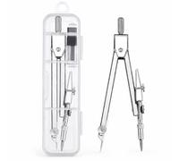 1 Pcs Compas Professionnel, Compas a Vis, Outil Dessin Métal Précision, Coffret Contenant Des Mines et un Étui en Plastique Pratique, Convient pour l'École et l'Industrie