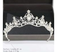 1 Pcs Couronne et diadème couleur argent, accessoires pour cheveux pour femmes, accessoires de mariage, couronne pour mariée, diadème en cristal et strass
