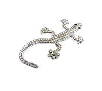 1 Pcs De Voiture en Métal Badge Emblème 3D Gecko Strass Tronc De Voiture Auto Logo Autocollant De Décalque Autocollant pour La Plupart des Voitures (Argent)